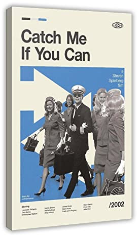 EMIGOS Crime Movies Catch Me If You Can Leinwand-Poster, Wandkunst, Dekordruck, Bild, Gemälde für Wohnzimmer, Schlafzimmer, Dekoration, Rahmenstil, 40 x 60 cm