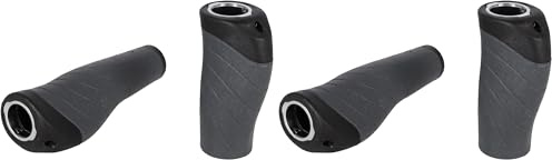XLC Unisex – Erwachsene Griffe Ergonomic GR-S04, schwarz/Grau, 135/92 mm (Packung mit 2)
