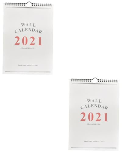 MAGICLULU 2 Stück 2021 Wandkalender 2021 Akademischer Wandkalender Kalender Familie Zeitplankalender 2021 Kalender Zum Aufhängen An Der Wand Wandkalender 2020-2021 Tragbar Familienwand Büro