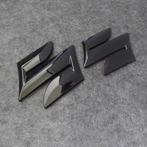 DONHEK Auto Emblem Aufkleber für Suzuki Swift,ABS Kühlergrill Front Motorhaube Kofferraum 3D Logo Heckklappen Buchstaben Selbstklebende Ersatz Dekoration Styling Zubehör,Front+Rear Logo Black