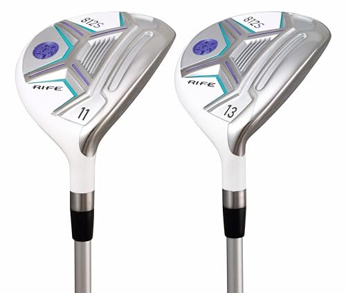 Womens Rife Golf 812s New Offset #11 + #13 Fairway Metal Wood RH Clubs Set Right Handed Premium Ultra Forgiving Ladies Flex Graphite Shaft with Tour Velvet Grip + Headcovers