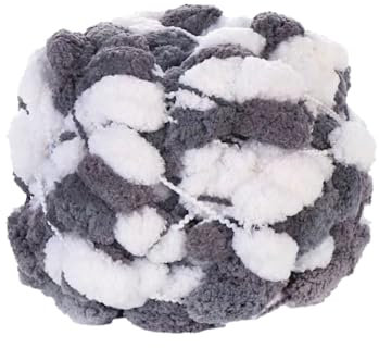 Wambere 1 Rolle 130g ca.28m Dicke Wolle Garn Pom Pom Ball Wolle Strickwolle Garn Plüschballgarn,Wolle zum Häkeln und Stricken,für DIY Handgemacht Kunsthandwerk Schals Mützen Kissen Decken,Farbe 21