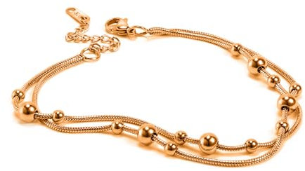 KIM JOHANSON® Edelstahl Damen Armband *Nova* in Silber, Gold & Roségold | Armkette mit vielen beweglichen Kugeln | Wasserfest | Frauen Boho Schmuck | Kreise | Verstellbare Länge | Inkl. Schmuckbeutel