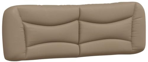 vidaXL Kopfteil Kissen Hvar, Kopfteilkissen für Schlafzimmer, Rückenkissen Bett mit Reißverschluss, Kopfpolster Bettkissen, Cappuccino-Braun 160cm Kunstleder