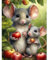 TOSTOG Diamond Painting für Erwachsene Anfänger,Diamant Painting Bilder Maus und Apfel 5D DIY Full Drill Diamant Malerei Stickerei Strass für Wand Heimdecor 30x40cm