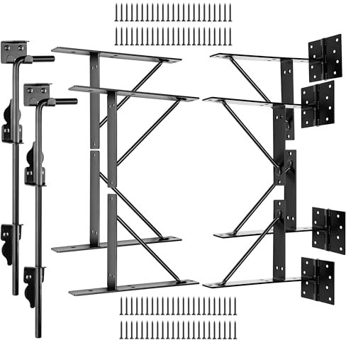 Set 2 Anti-Durchhängen Tor-Set und Stockschraube, Anti-Durchhängen Tor-Set mit Torscharnieren, strapazierfähig für Holzzäune, kein Durchhängen von Toren, Eckstreben für Türen, Korraltore, Holzfenster