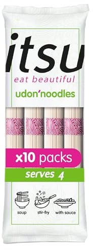 itsu Udon Noodles 250g | Restaurant Quality | Vegan | Ideal for Soups & Stir-Fries | Pack of 10