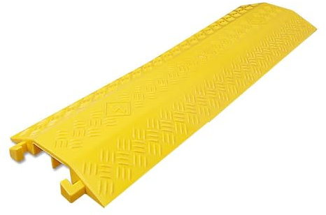 Yqyc Pasacables de Suelo Rampas Protectoras de Cables de 2 Canales 100cm Largo, Capacidad de Carga de 800 Kg - Material de PVC para Uso en Interiores y Exteriores