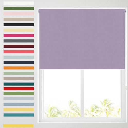 Barnes Blinds - Blackout Roller Blinds for Windows, Custom Cut to Size - Black Out Thermal Fabric Durable Fittings Easy Fit - Roller Blind (Lilac 61cm)