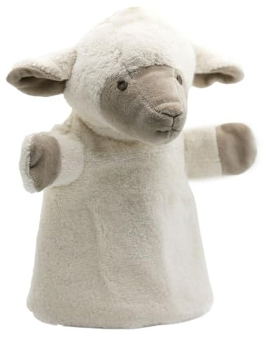 Cute Since 1999 Ecru Lamm Handpuppe für Kinder ab 0 Monate - Biologische Handpuppe für Junge & Mädchen - Sachen & Geschenk für Neugeborene - Lamm für Puppentheater Kinder - 26 x 20 cm