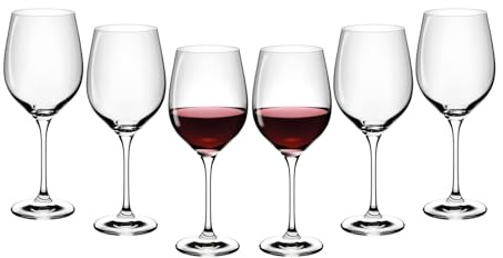Gerlach 1760 Weingläser Gläser Set 6 Stück 530 ml Weißweingläser Rotweingläser Kristallglas Wein Glas Universell Weißweinkelche Spülmaschinenfest Celestia