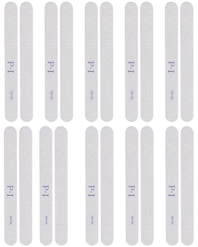 MYGLOAR Lot de 10 limes à ongles professionnelles, coussins pour limes à ongles, double face 100/180 et 180/240 (4 grains), blocs à ongles, bloc de polissage blanc, lime à ongles lavable double face
