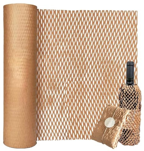 Honeycomb Packing Paper Roll 30cm x 10M, Bubble Wrap Alternative, Brown Packing Paper, Cushioning Wrap Paper for Moving House, Gift Packing, Shipping