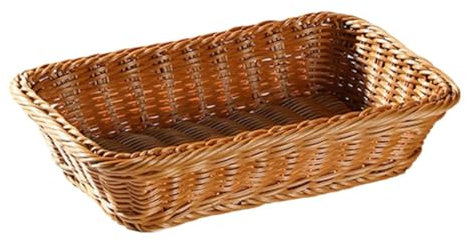 cfpqv Paneras de pan trenzadas rectangulares para mesa para almacenar alimentos y frutas, bandejas para servir mesas, restaurantes, hogar, cocina, detergente (café, talla única)