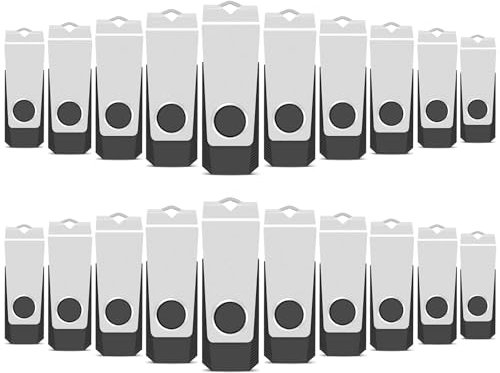 TEWENE USB Stick 4GB 20 Stück Set,USB Speicherstick Flash Drive Memory Stick,High Speed USB 2.0 Schwarz Rotate.