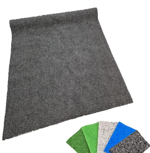 MadeInNature, Kunstrasen Outdoor Premium, Kunstrasen Meterware, ideal für Terrasse, Balkon und Garten, Anthrazit 1,33x3m