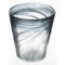 Villa d'Este Home Tivoli 1996 Lot de 6 verres à eau conique 250 ml en verre, surface dégradée, noir, Albâtre