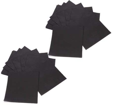TOPPERFUN 60pièces Serviettes à Cocktail Noires Serviettes Papier Jetables Fêtes Boissons
