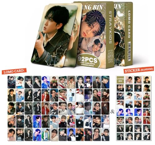 Stray Kids Photocards 92 PCS Stray Kids Hollow Photo Cards Stray Kids Lomo Card Gift Lomo Cards Merch for Stray Kids Boys and Girls (Changbin)
