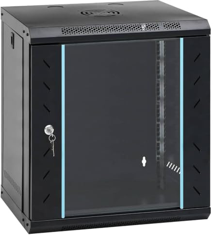 vidaXL Network Cabinet with Storage Black 53 x 45 x 60 cm Steel