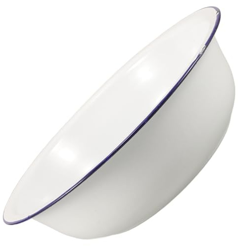 Bassin de Bain de Pieds en Émail 30cm Blanc, Style Rétro Vintage | Usage Maison et Salle de Bain, Nettoyage Facile, Usage Polyvalent, Basse Maintenance, Bain de Pieds