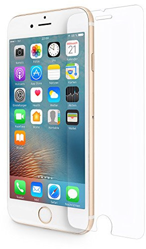 WIIUKA Schutzglas - Protect - für Apple iPhone 8 Plus und iPhone 7 Plus, gehärtetes 9H Glas mit schmutzabweisender Oberflächenbeschichtung, Premium Schutzfolie