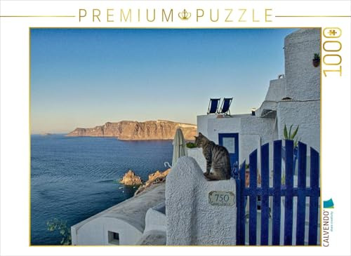 CALVENDO Puzzle Idyllische Szene auf der Insel Santorin | 1000 Teile Lege-Größe 64 x 48 cm Foto-Puzzle für glückliche Stunden