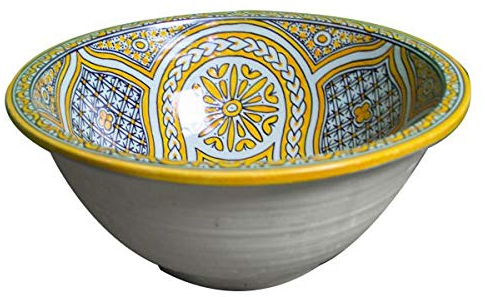 Saharashop Orientalisches Keramik Waschbecken Fès Gelb