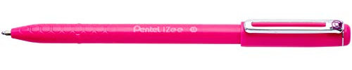 Pentel BX460-P Kugelschreiber IZee, Modell mit Kappe, Metallclip, 0, 5 mm Strichstärke, 12 Stück, Pink