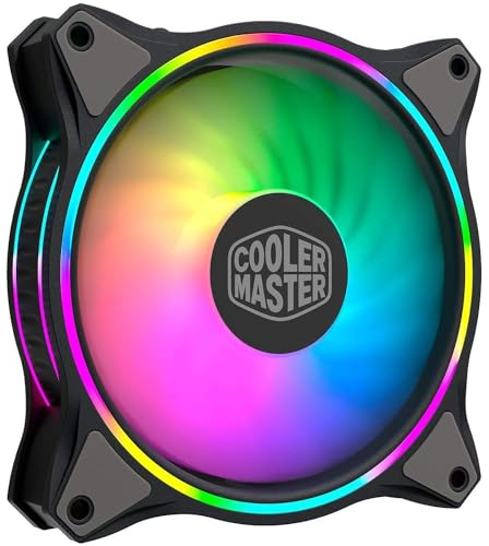 Cooler Master MasterFan MF120 Halo Duo-Ring ARGB Fan, 24 LED independientes, ventilador de presión estática PWM de 120 mm