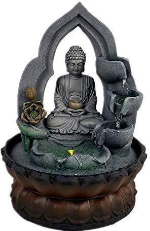 Bouddha de Table Cascade Fontaine Fengshui méditation relaxante décoration d'intérieur pour la Maison, Bureau, décoration de Chambre
