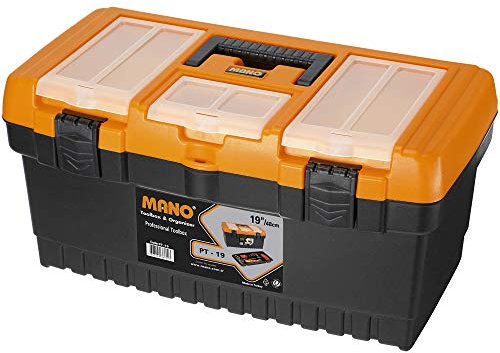 Large Plastic Tool Boxes Storage Containers for Professional Use, Hard and Sturdy Casing, Carry Handles, Available in Several Sizes (19)