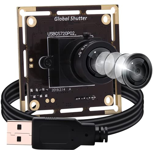 ELP Webkamera Mini USB Kamera 720P 60FPS Global Shutter AR0144 Sensor USB Kameramodul 3,6 mm Objektiv Webkonferenzkamera USB-Unterstützung UVC-Kamera mit OTG Webcam USBGS720P02-L36