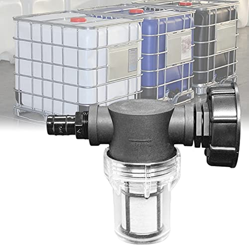 Raccordo per vasca da 1000 L connettore per tubo da giardino con funzione di filtro S60 x 6 adattatore per serbatoio dell'acqua IBC giunto per tubo da giardino per collettori di acqua piovana (agode)