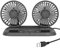 Baceyong Ventilateur de refroidissement de voiture à double tête 5V avec port USB pour camion, camionnette, SUV, camping-car, bateau, 360° horizontal 180° vertical pivotant réglable, Gris