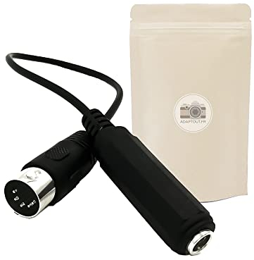 Cable adaptador DIN MIDI 5 Pin a gran jack 6,3 mm hembra estéreo audio música HiFi 30 cm