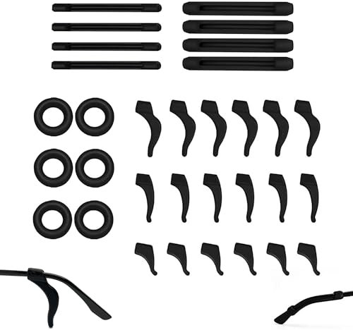 IRYNA 16 Pairs Anti-Slip Glasses Ear Grip Hooks,Eyeglass Nose Pads Stop Glasses Slipping Down Nose Eyeglasses Retainers,Glasses Temple Holder Protectors Glasses Stoppers Ear Grip Hooks