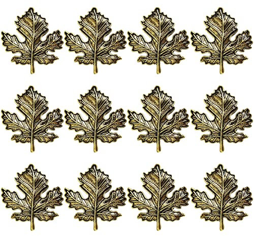 STMK Set mit 12 Ahornblatt-Serviettenringen, Herbst-Serviettenringe, Legierung, Serviettenhalter für Herbst, Erntedankfest, Mottoparty, Herbst-Tischdekorationen