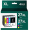 27XL Tinte Kompatibel für Epson Druckerpatronen 27XL Multipack für Epson Workforce WF-3620DWF WF-3640DTWF WF-7110DTW WF-7210DTW WF-7610DWF WF-7620DTWF WF-7710DWF WF-7715DWF WF-7720DTWF (4-farbig)