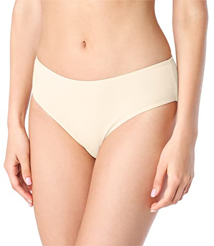 Bellivalini Damen Elegant Unterwäsche Unterhose aus Baumwolle Slip glatt Panties BLV50-201 (Ecru, S)