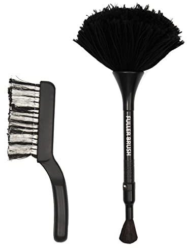 Fuller Brush Electronics Dusting Brush Set – For Laptop, Screen, Keyboard, TV – Dual Ended Duster With Microfiber And Goat Hair + Mini Bench Brush Duster With Polystatic Fibers
