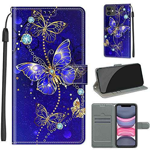 TOMYOU Compatible with iPhone 11 Case, High-grade Pattern Design Leather Flip Wallet Phone Case Cover for Apple iPhone 11