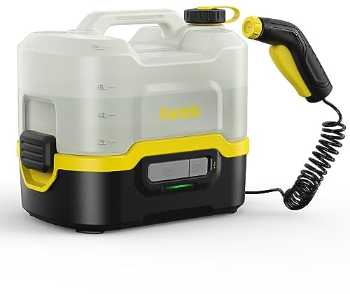 Fanttik NB8 Nano Tragbarer, kabelloser, elektrischer Hochdruckreiniger mit 8 LiterTank, einziehbarem Sprühkopf, 2600 mAh, Waschmaschine für Terrasse, Campingdusche und Haustierreinigung