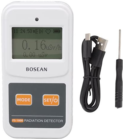 ANKROYU Nuklearer Strahlungsdetektor, FS 1000 Geigerzähler Strahlungsdetektor, Elektromagnetischer Ionisationsmarmor, Radioaktiver Detektor, Messgerät, Energiekompensierter GM Zähler, Weiß