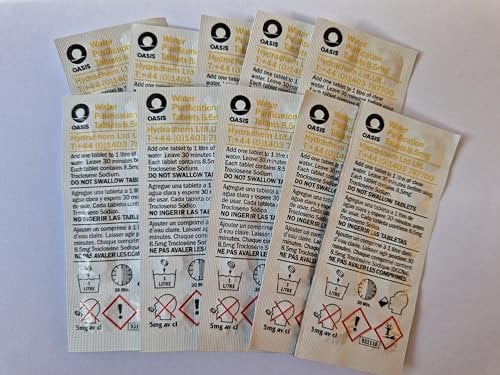 100 Emergency Water Purification Tablets Survival Water Purification Tablets Made in United Kingdom Expiration date 11/2029 1 tablet=1 litre of clean water
