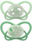 nip - Butterfly Night | 0-6 Monate | 2er Pack | Stillfreundlicher, zahnfreundlicher Babyschnuller mit Leuchtknopf inkl. Schnullerbox. Nachhaltiger Schnuller mit weichem Silikonsauger, Hellgrün/Grün