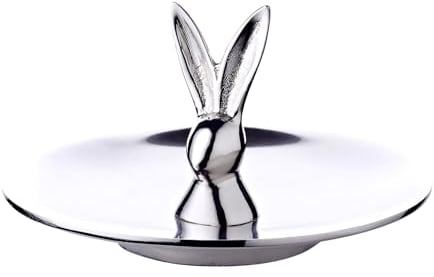 EDZARD Louis Rabbit Cookie Bowl (Diameter 15 cm, Height 9 cm), Nickel-Plated Aluminium, Easter Decoration, Easter