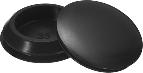 QUARKZMAN 4Stk. Silikonstopfen, Gummi Runde Einrastlochstopfen für 35-38mm Loch, Lochstopfen Wasserdicht für Metallrohr, Möbel-Endkappen-Einsätze, Schwarz
