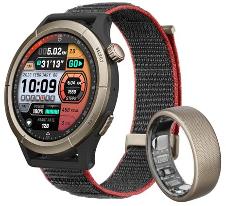 Amazfit Cheetah Pro Running Smartwatch mit Dualband-GPS, Routennavigation und Offline-Karten, integriertem Trainer, Herzfrequenzmesser, integrierter Alexa, 14 Tage Akkulaufzeit und Helio-Ring Größe 12