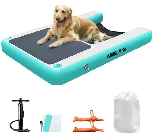 AWSUM Dog Water Ramp Inflatable Pool Floating Ramps for Dogs On Water Ladder Steps Dog Boat Ramps for Lake Docks Pontoon